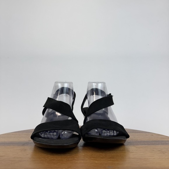 Womens Munro Lucia Black Leather Comfort Strappy Heeled Sandals Size 10.5 M - Picture 3 of 8